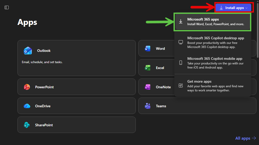 Office Dashboard - Apps